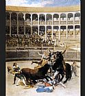 Famous Bull Paintings - Picador Caught by the Bull